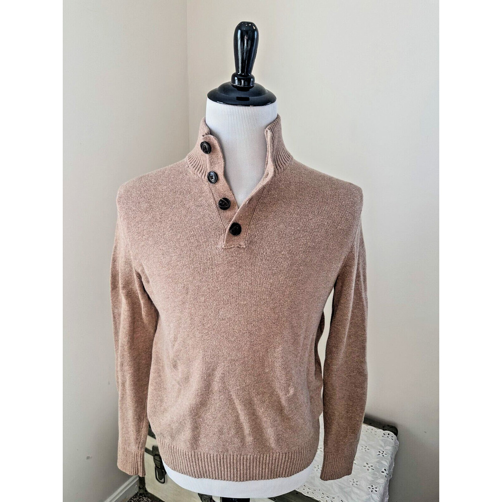 Banana Republic Sweater Men’s Small 100% Cotton Wool Blend 1/4 Button